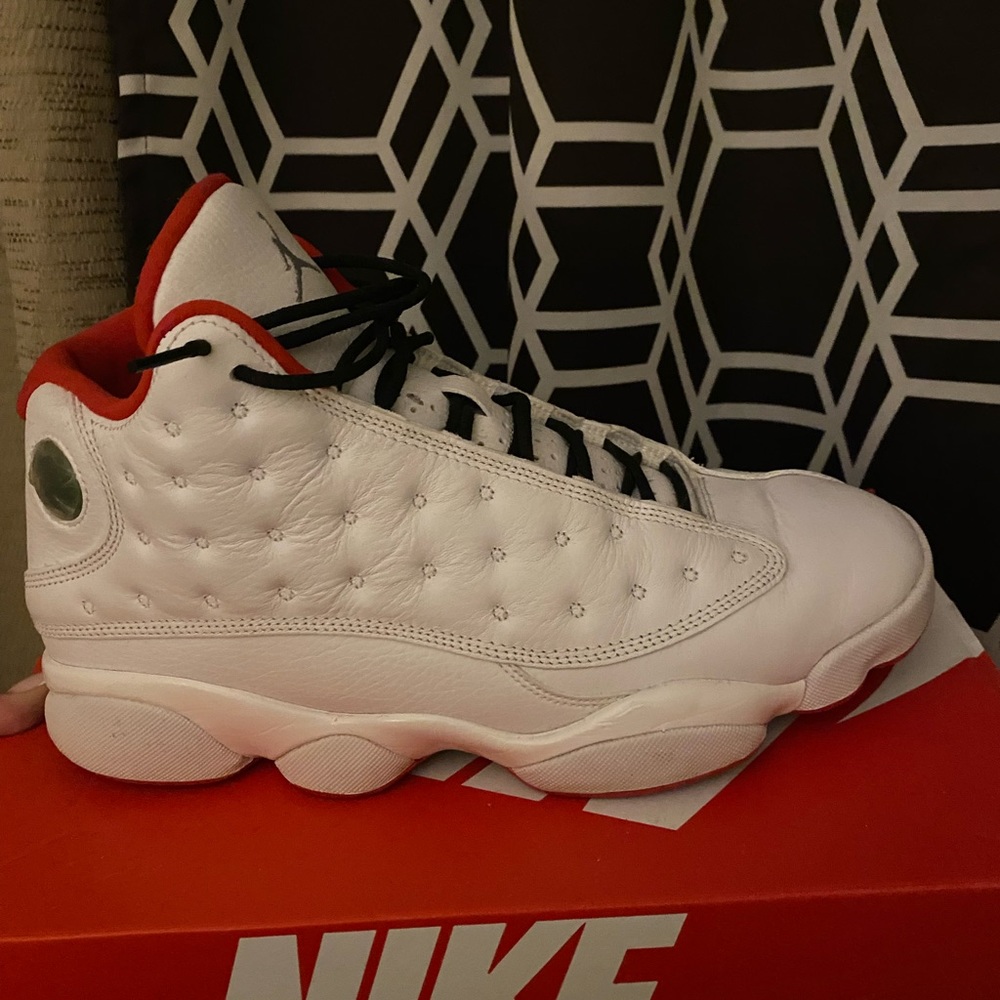 Jordan 13 red and white